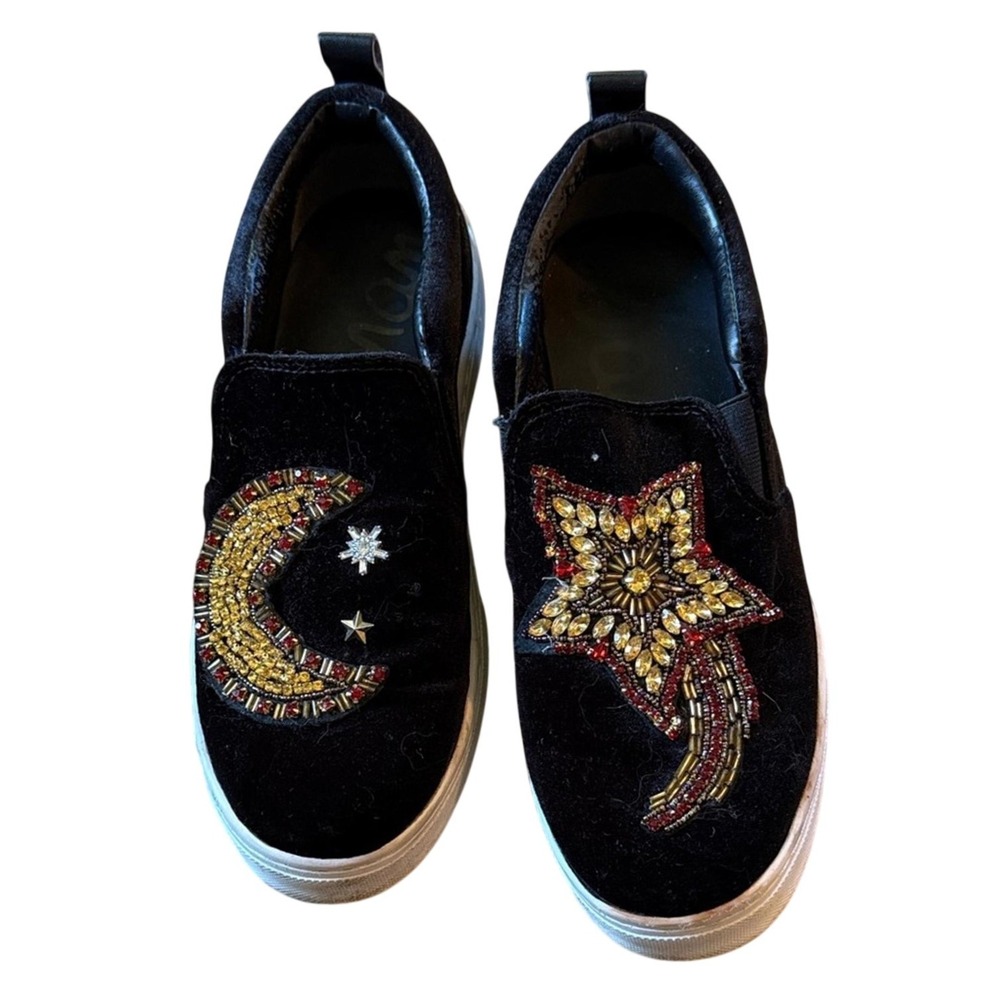 Sam Edelman Black Velvet Leila 2 Beaded Sneaker Women's Sneakers 6.5
